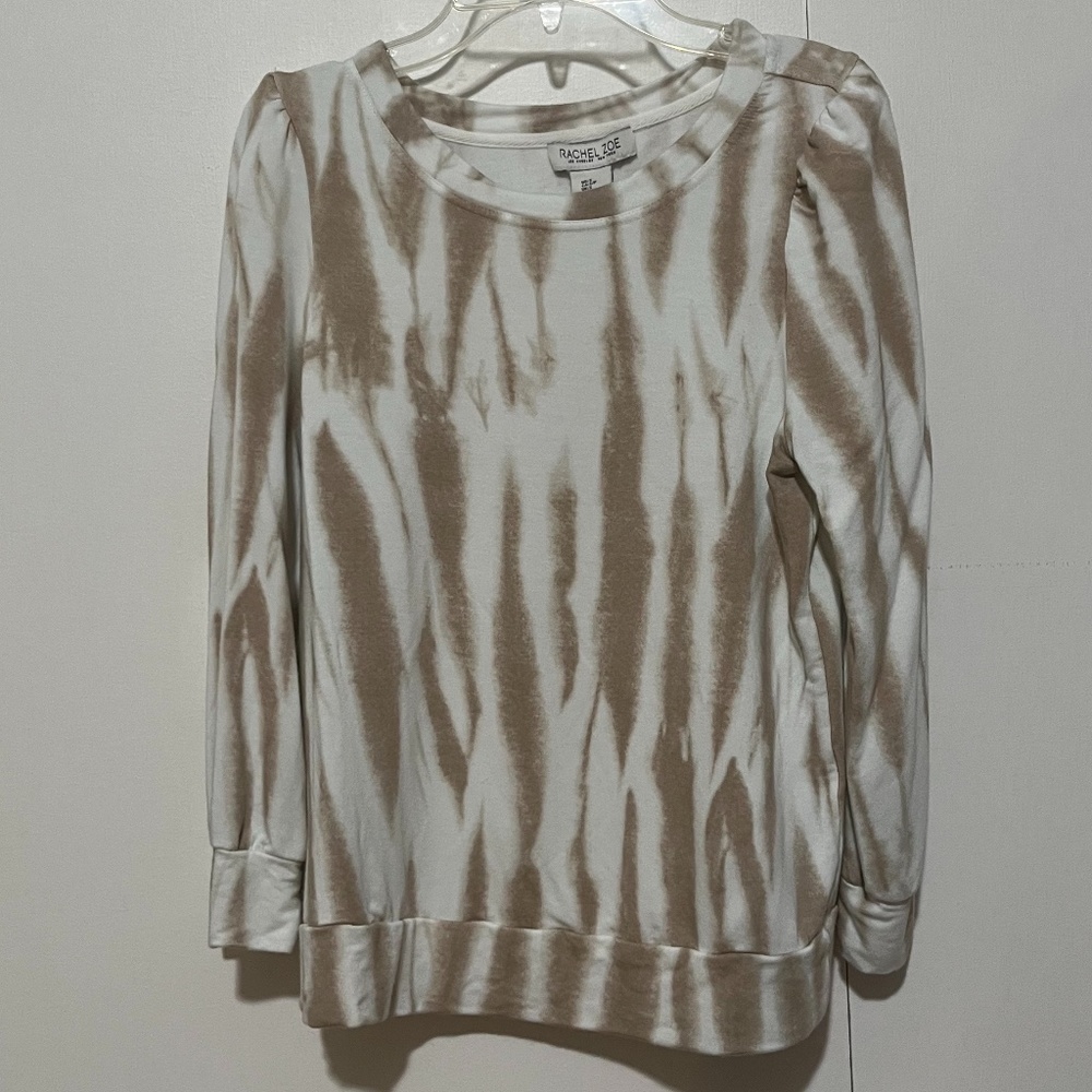 S Rachel Zoe Blouse, White and Tan